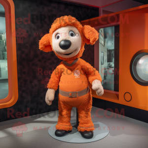 Orange Sheep mascot costume character dressed with Playsuit and Cummerbunds