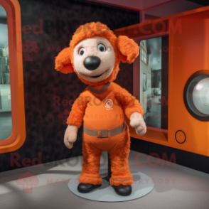 Orange Sheep mascot costume character dressed with Playsuit and Cummerbunds