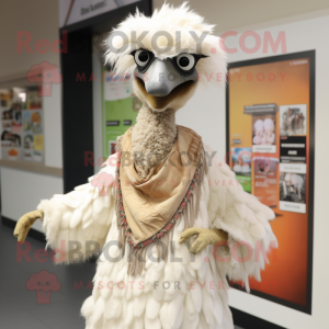 Krémová postava maskota Emu...