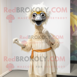 Crème Emu mascotte kostuum...