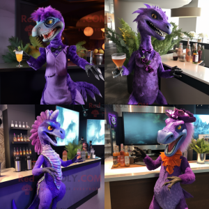 Lilla Utahraptor maskot...