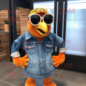 Orange Gull maskot kostume...