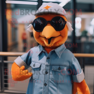 Orange Gull maskot kostume...