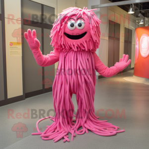 Rosa Spaghetti maskot drakt...