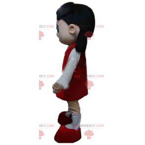 Garota mascote vestida de vermelho e branco - Redbrokoly.com
