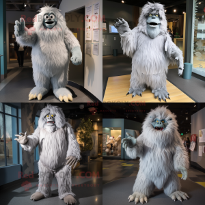 Grå Yeti maskot kostume...