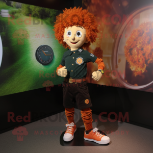 Rust Irish dancing shoes mascot costume character dressed with Skinny Jeans and Watches