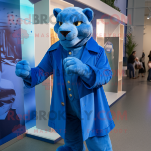 Blauw Puma mascotte kostuum...