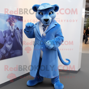 Blauw Puma mascotte kostuum...