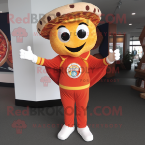 nan pizza slice mascot costume character dressed with Jumpsuit and Brooches
