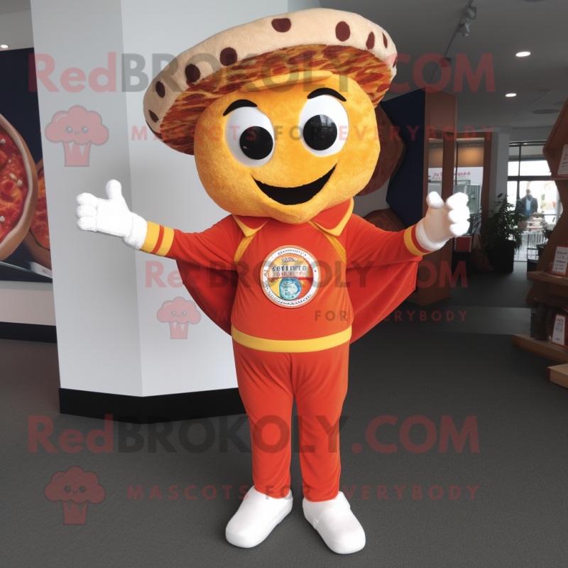 nan pizza slice mascot costume character dressed with Jumpsuit and Brooches nan pizza slice mascot costume character dressed with Jumpsuit and Brooches