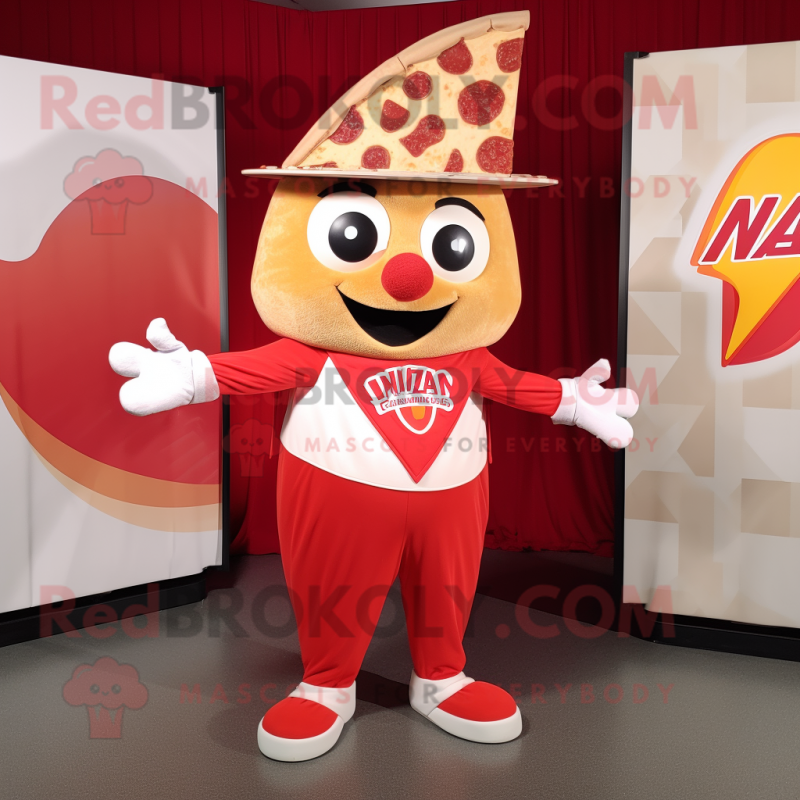 nan pizza slice mascot costume character dressed with Jumpsuit and Brooches