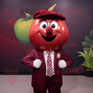 Rödbrun Apple maskot kostym...