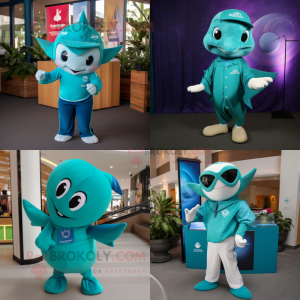 Teal Stingray mascotte...