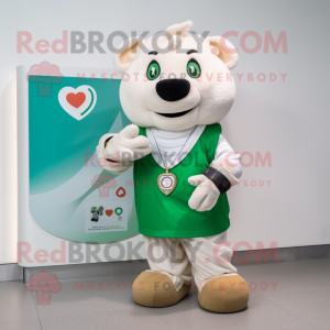 Crème Ierse vlag mascotte...