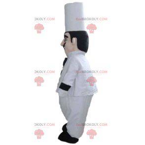 Mascotte de chef cuisinier avec une toque et une moustache -