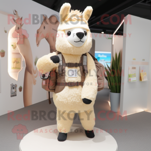 Beige lama maskotdräkt...