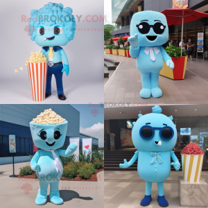 Sky Blue Pop corn maskot...