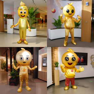 Gold Plum maskot kostume...