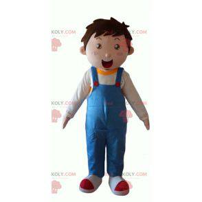 Little boy mascot wearing blue overalls - Redbrokoly.com