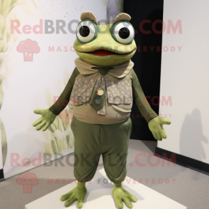 Olive Frog mascotte kostuum...