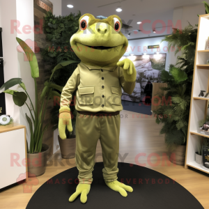 Olive Frog mascotte kostuum...