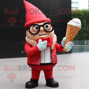 Rode ijshoorntje mascotte...