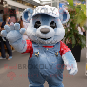 Silver Bracelet mascot costume character dressed with Denim Shorts and Mittens