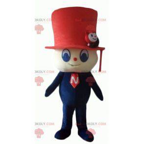 Snögubbe maskot med röd hatt - Redbrokoly.com