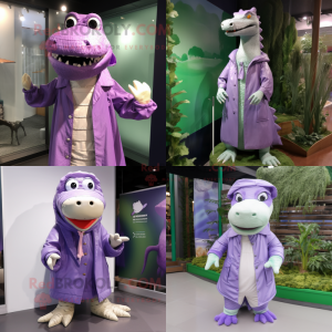 Lavendel Krokodille maskot...
