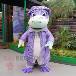 Lavendel krokodil mascotte...