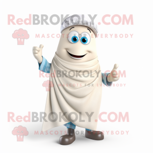 White Clam Chowder mascot costume character dressed with Waistcoat and Wraps