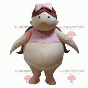 Mascotte de fille obèse de gros bébé - Redbrokoly.com