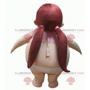 Mascotte de fille obèse de gros bébé - Redbrokoly.com