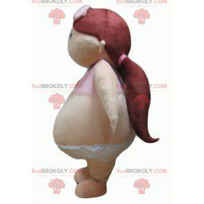 Fed baby overvægtig pige maskot - Redbrokoly.com