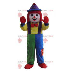 Mascotte de clown multicolore très souriant - Redbrokoly.com