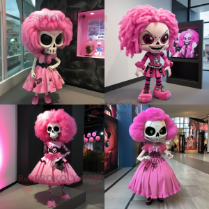 Pink Skull mascotte kostuum...