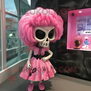 Pink Skull mascotte kostuum...