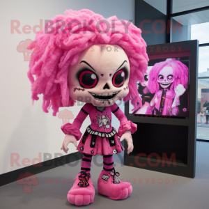 Pink Skull mascotte kostuum...