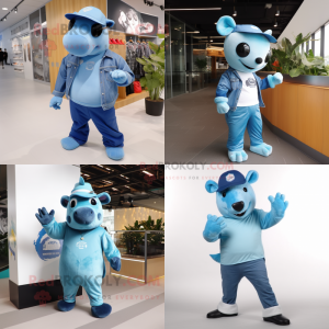 Sky Blue Tapir mascotte...