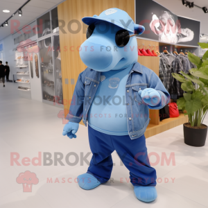 Sky Blue Tapir mascotte...