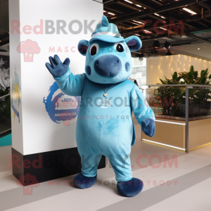 Sky Blue Tapir mascotte...