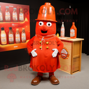 Oranje fles ketchup...