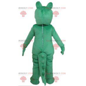 Very funny and colorful green and yellow crocodile mascot -