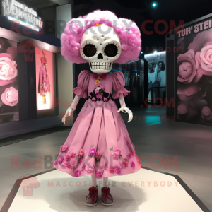 Pink Skull mascotte kostuum...