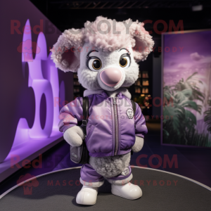 Lavender Ram maskot kostym...
