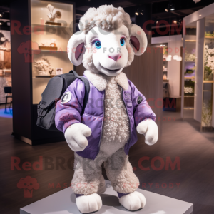 Lavender Ram maskot kostume...