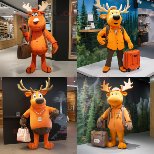 Orange Elk mascotte kostuum...