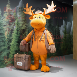 Orange Elk mascot costume character dressed with Trousers and Handbags