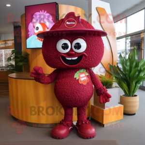 Maroon bringebær maskot...